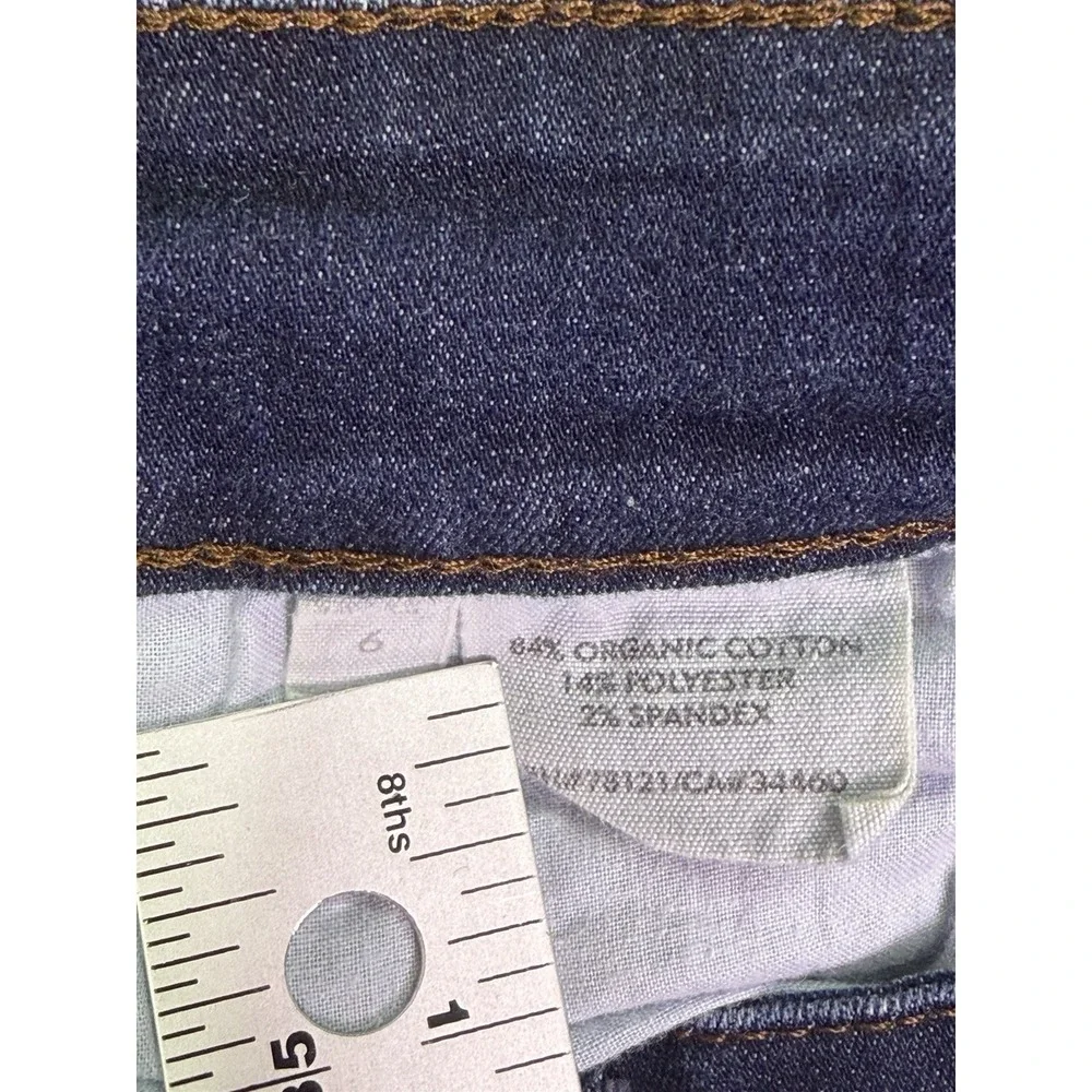 Eileen Fisher Jeans Womens 6 Blue Dark Wash Mid Rise Straight Leg Organic Cotton - Picture 7 of 8